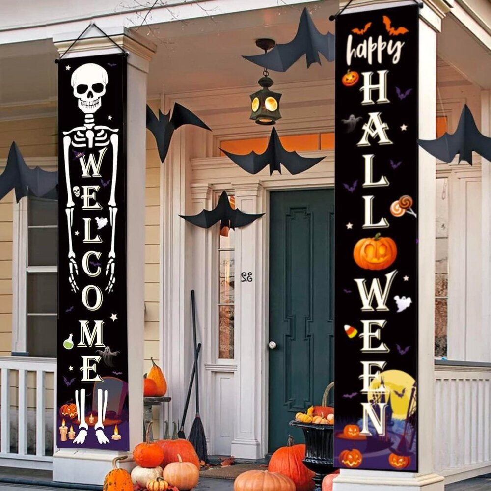 Halloween Decorations Outdoor Indoor, Halloween Decor, Wellcome Banners Porch Si